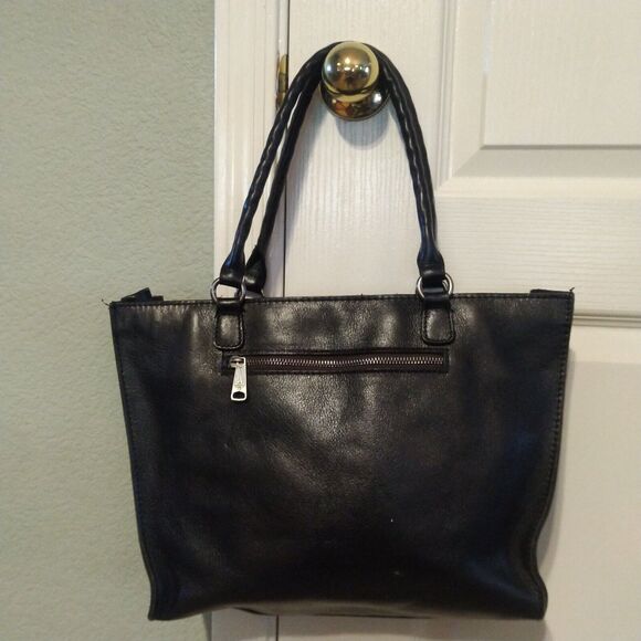 Patricia Nash Zancona Black Smooth Leather Tote Women's Handbag B1515 - Picture 3 of 12